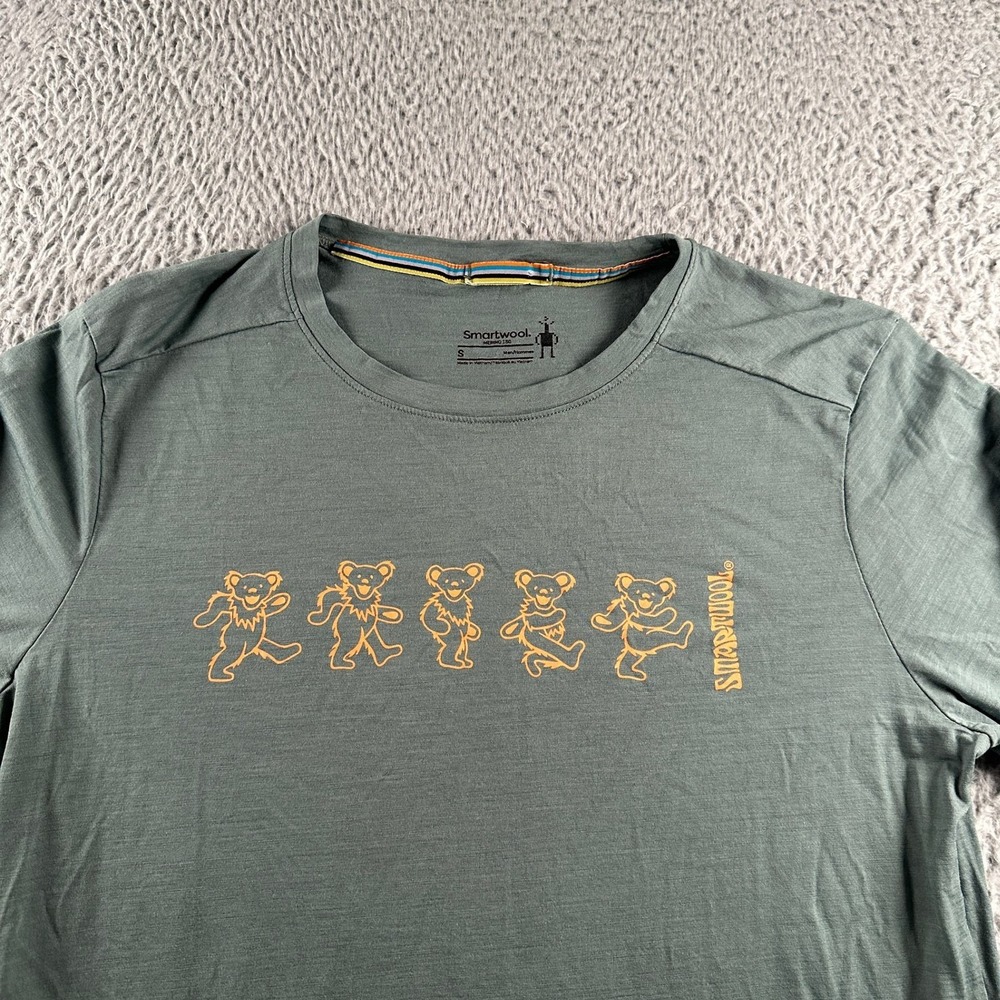 Smartwool Grateful Dead Dancing Bears Shirt Mens S Merino 150 Long Sleeve Green - Picture 2 of 11